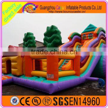 Colourful design giant outdoor sports inflatable dry slide