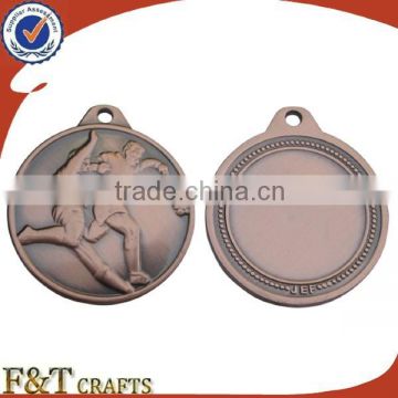 antique copper custom metal souvenir soccer challenge medal awards
