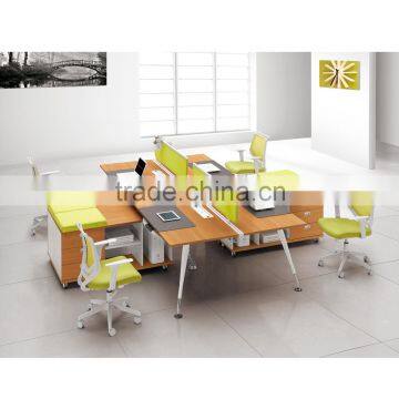 modern furniture stainless steel office desk for 4 peason