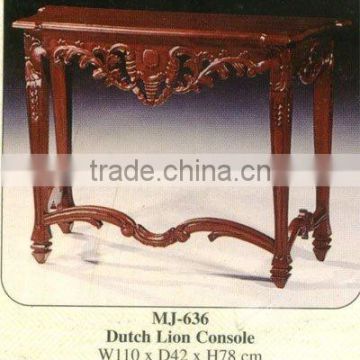 Dutch Lion Console Mahogany Indoor Furniture