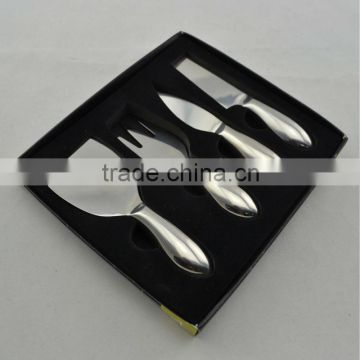 Elegent and Durable 4pc Cheese Knives Set with Rounded Handle