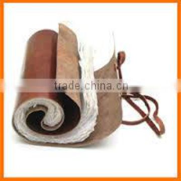 goat leather rolled or scrolled journals with handmade paper pages in size of 5*7 inches