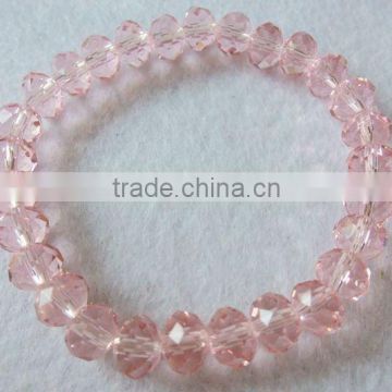 Pink Crystal glass Bracelet with crystal beads jewelry clothes(R-1341