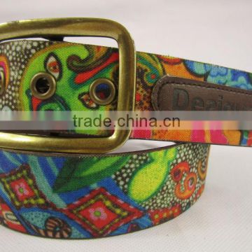 hot sell fashion bright-colored printed PU belt