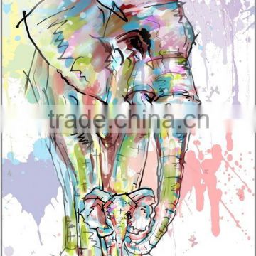 simple abstract elephant mother and son canvas printed painting wall art