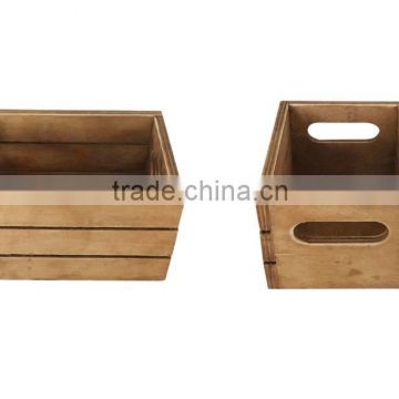 Wood storage box home with handle hole nature color Decoration mini size collection box on the desk wood box for sales gifts