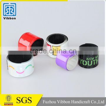 Promotional colorful custom PVC Reflective Slap Wristband