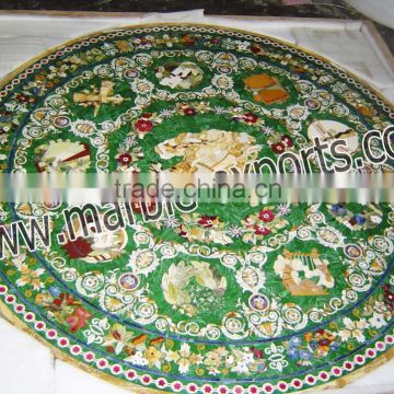 Round Malachite Coffee Table Tops, Pietre Dure Table top