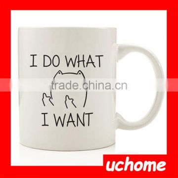 UCHOME China Factory Wholesale Cat Sublimation Porcelain Ceramic Mug For Gifts