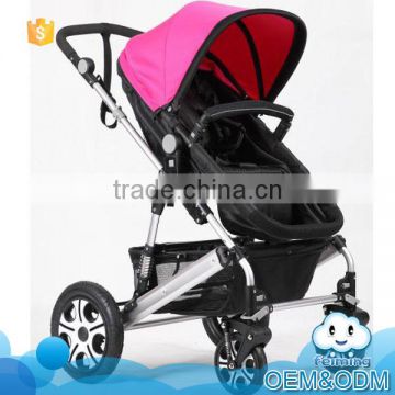 Latest design 2-in-1 removable safety rail high landscape seat reversible classic pushchair wholesale baby strollers pram