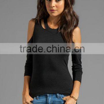 neckline cut out accents top