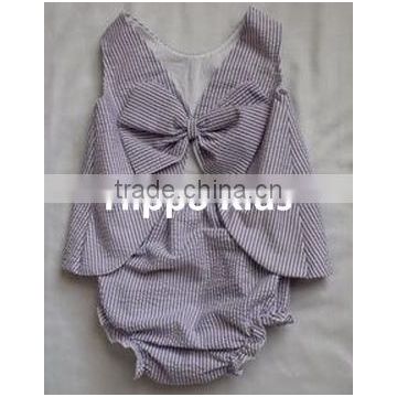 Wholesale designer clothing manufacturer in china girls 2 pcs outfit with bowknot infant clothing set