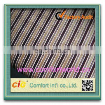 Fashion new design pretty ningbo polyester jacquard chenille plain dyed stripe fabric for sofa