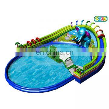 Jungle elephant china commercial inflatable water park for sale