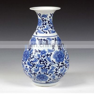 Clear Oriental Blue And White Ceramic Porcelain Decorative Floral Vases