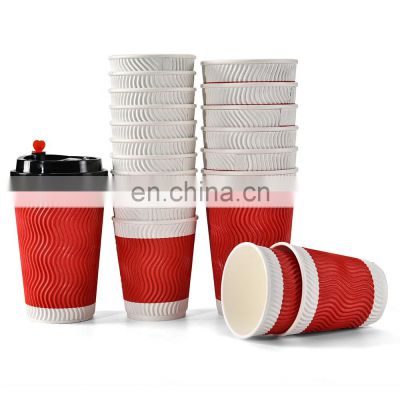 Sunkea takeaway disposable red coffee 200ml paper cup