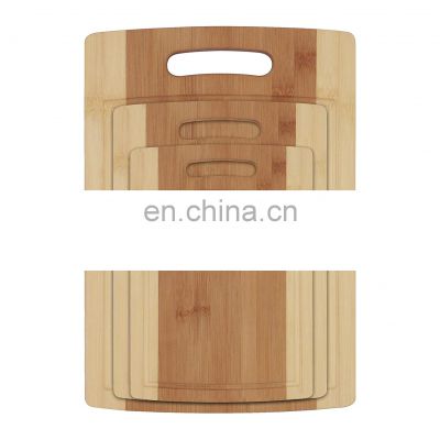 Kitchen 3 Piece Natural Bamboo Cutting Boards with Juice Grooves Bamboo Chopping Boards for Vegetables, Meat and Cheese