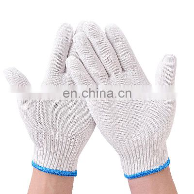 27g White Color Thickened 13 Gauge Labor Protection Nylon Cotton Knitted Safety Working Industrial Construction Gloves