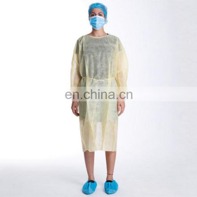 Disposable Green Color Ppe Isolation Gowns - Elastic And Knitted Cuffs