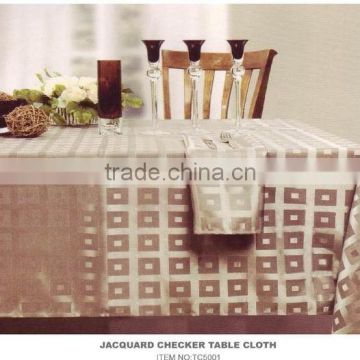 Polyester Factory Price Jacquard Checker Table Cloth                        
                                                Quality Choice
