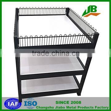 three layers supermarket promotion desk/ promotion table /Steel display cart
