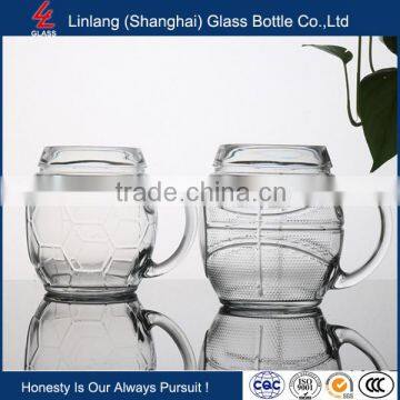 glass cup container with handle for beer/ wine /tea Wholesale