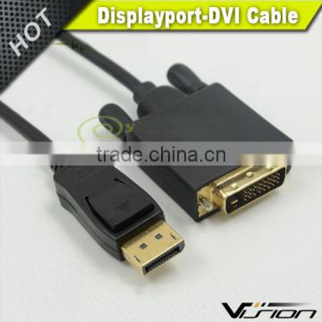 Vision 6FT Gold plated Displayport to DVI Cable in black
