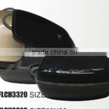 cast iron enamel griddle and roaster