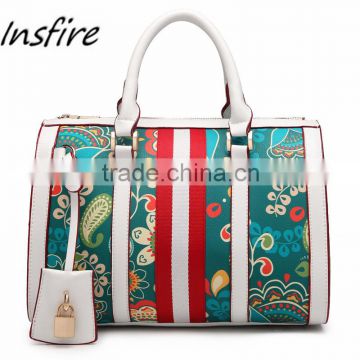 Fashion Printed Pillow shaped handbag woman handbag printed pu floral pillow handbag