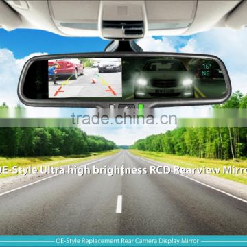 4.3 inch car rearview mirror auto-dimming monitor rear mirror with camera parking sensor