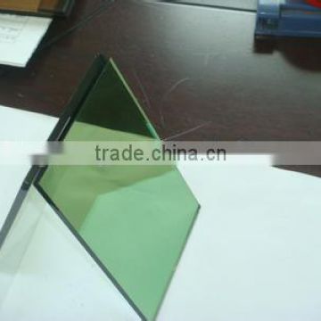 Dark green reflective glass /coated on line reflective float glasss / tinted tempered float glass price