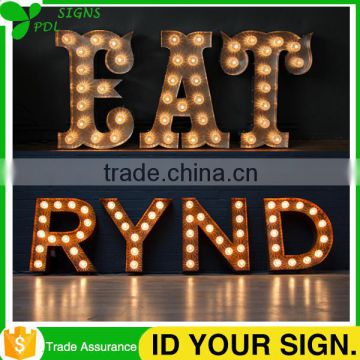 Best Quality Vintage Marquee Letter lights metal signs outdoor