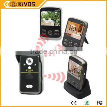 2.4Ghz 300meter kivos kdb300 video door phone camera With Pir Auto-detection Recording