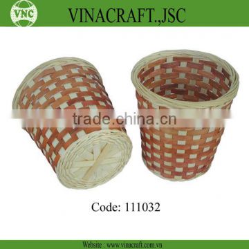 Hot sales bamboo waste basket in corlor for kitchen