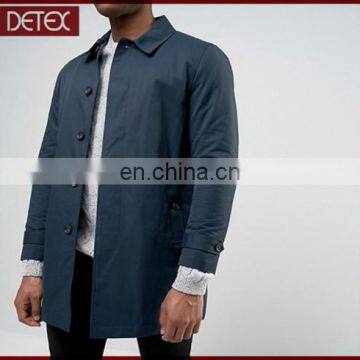 High Quality Wholesale Navy Mens Trench Coat Long