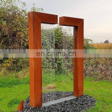Rusty  metal corten steel gate design garden water fountains
