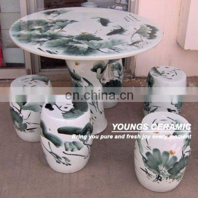 Jingdezhen Hand crafted ceramic stools and tables