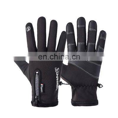 Factory Customized Winter Touch Screen Gloves Thermal Warm Windproof Nylon Mittens Gloves For Cycling Traveling