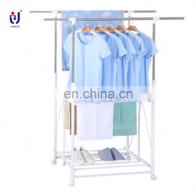 Manufacturer short rail Portable coat clothes dryer rack on wheels