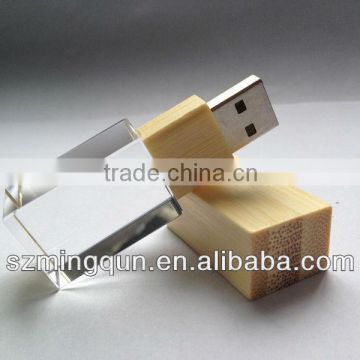 Special Wooden Crystal USB Pendrive with Differnet Shapes Crystal 3D