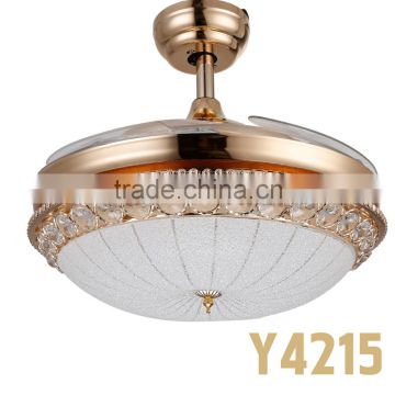 French Style Golden ABS Blades 42 Inch Ceiling Fans And LED Lights