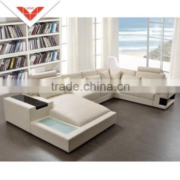 Hot sales R68 U shape Italy living room leather sofa
