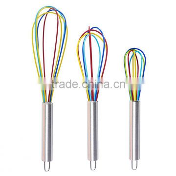 food grade silicone whisk kitchen whisk set of 3pcs