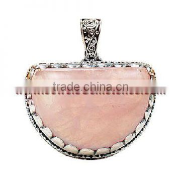 Stylish Handmade Silver Gold Sheen Obsidian Jewelry Pendant PNCB1582(S)