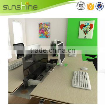China Manufacturer MDF Modern Commercial Furniture Aluminum Panel Office Cubicle Workstation Modular Office Table Partition WP38