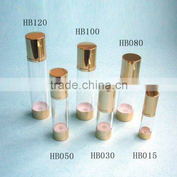 Airless cosmetic container with AS