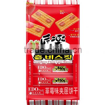 EDO PACK---130g Layer biscuit(strawberry flavour)