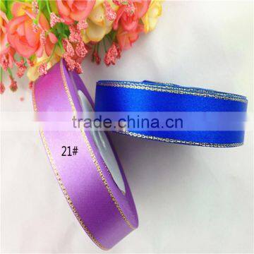 Wholesale Metallic Edges Satin Ribbon/Satin Rose/Taffeta Ribbon