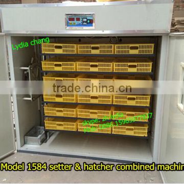 new type 1584 chicken incubator with CE,setter&hatcher combined egg incubator from lydia