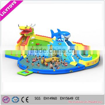 Supply SGS inflatable ground water park, giant inflatable water park, Waterpark supplier
